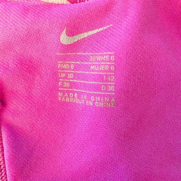 Nike Women's Racerback One-Piece Swimsuit Pink Black Geometric Print Sz 6 - Picture 3 of 4